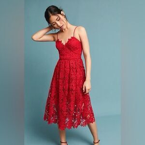 Donna Morgan Midi Crochet Dress